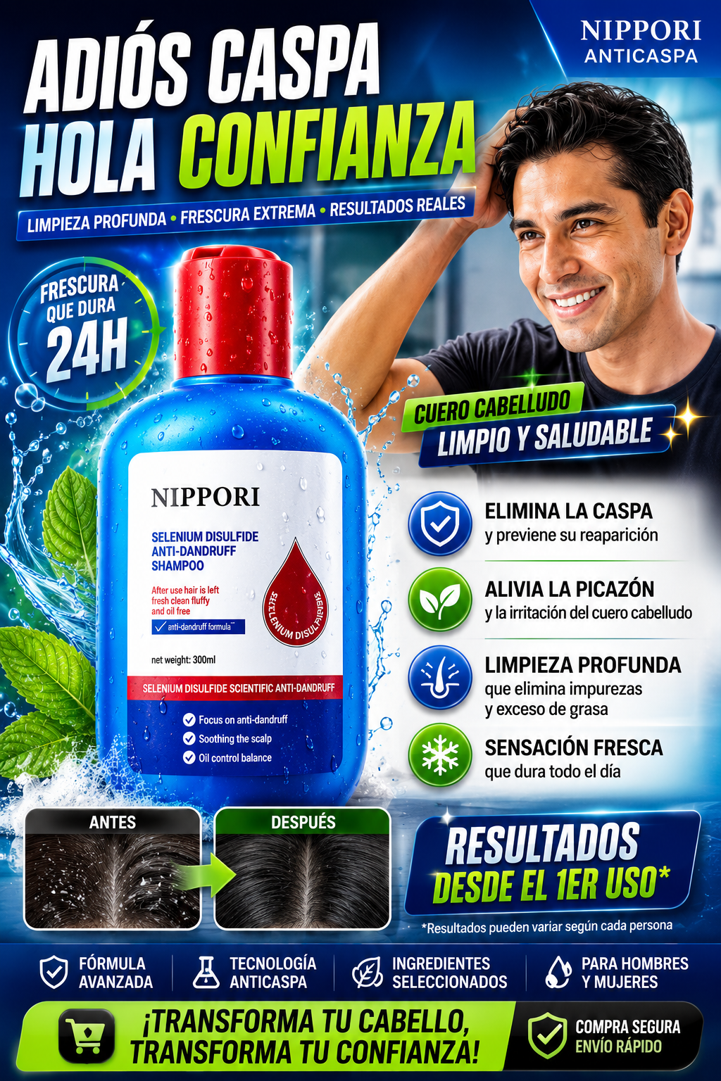Nippori Scalp🍃 Reset Despídete de la caspa y recupera tu confianza🔥